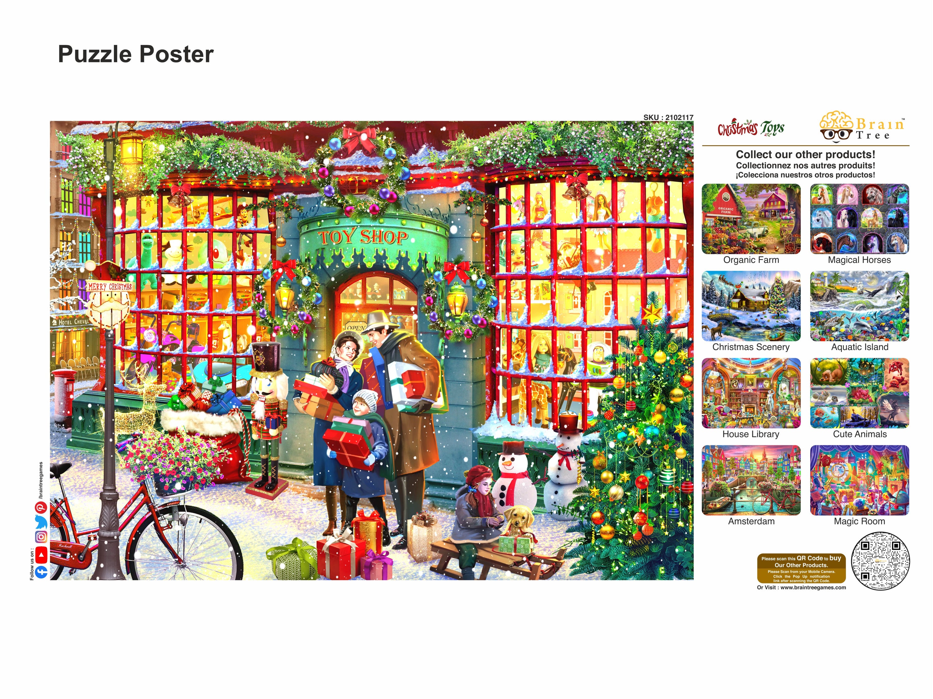 A beautifully designed 1000 piece Christmas Toys Jigsaw Puzzle featuring vibrant colors and unique shapes, perfect for family fun during the holiday season.