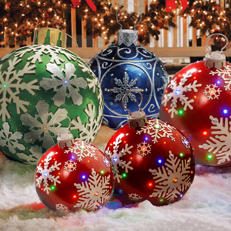 Colorful Christmas inflatable balloon decoration for outdoor use, showcasing vibrant colors and festive design.