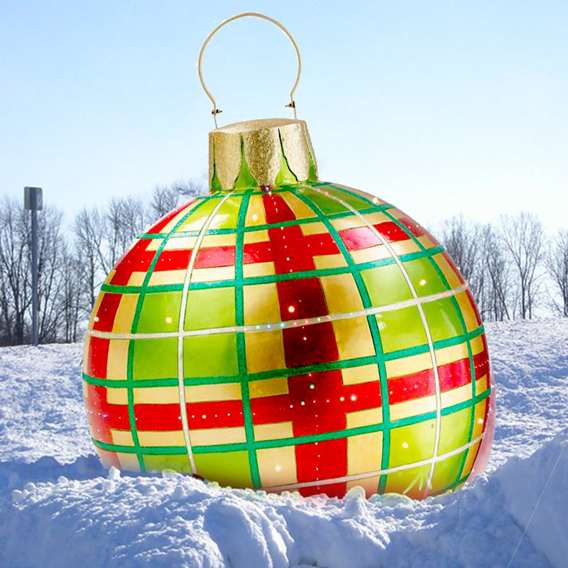 Colorful Christmas inflatable balloon decoration for outdoor use, showcasing vibrant colors and festive design.