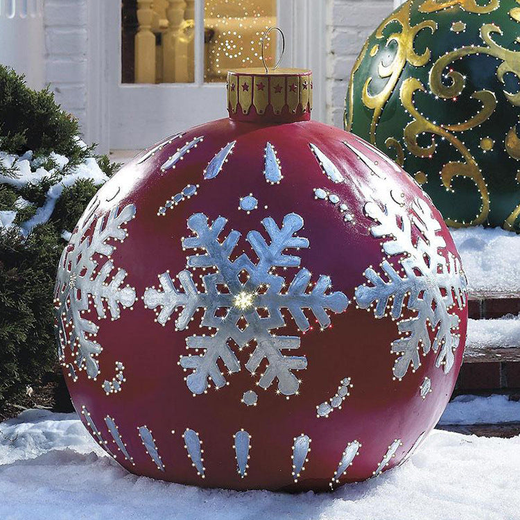 Colorful Christmas inflatable balloon decoration for outdoor use, showcasing vibrant colors and festive design.