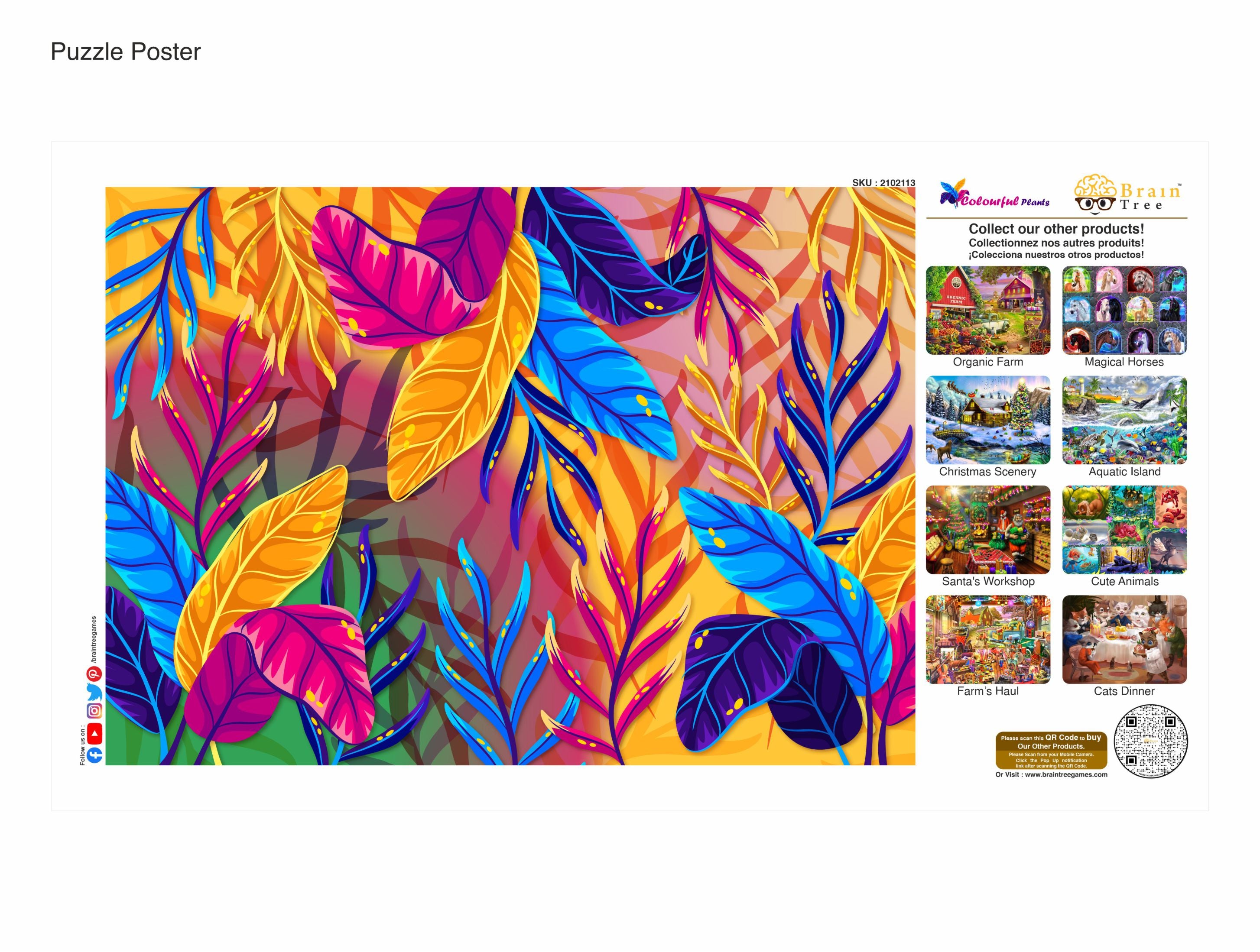 Colorful Plant Jigsaw Puzzle featuring vibrant flora, showcasing unique pieces and premium quality design.