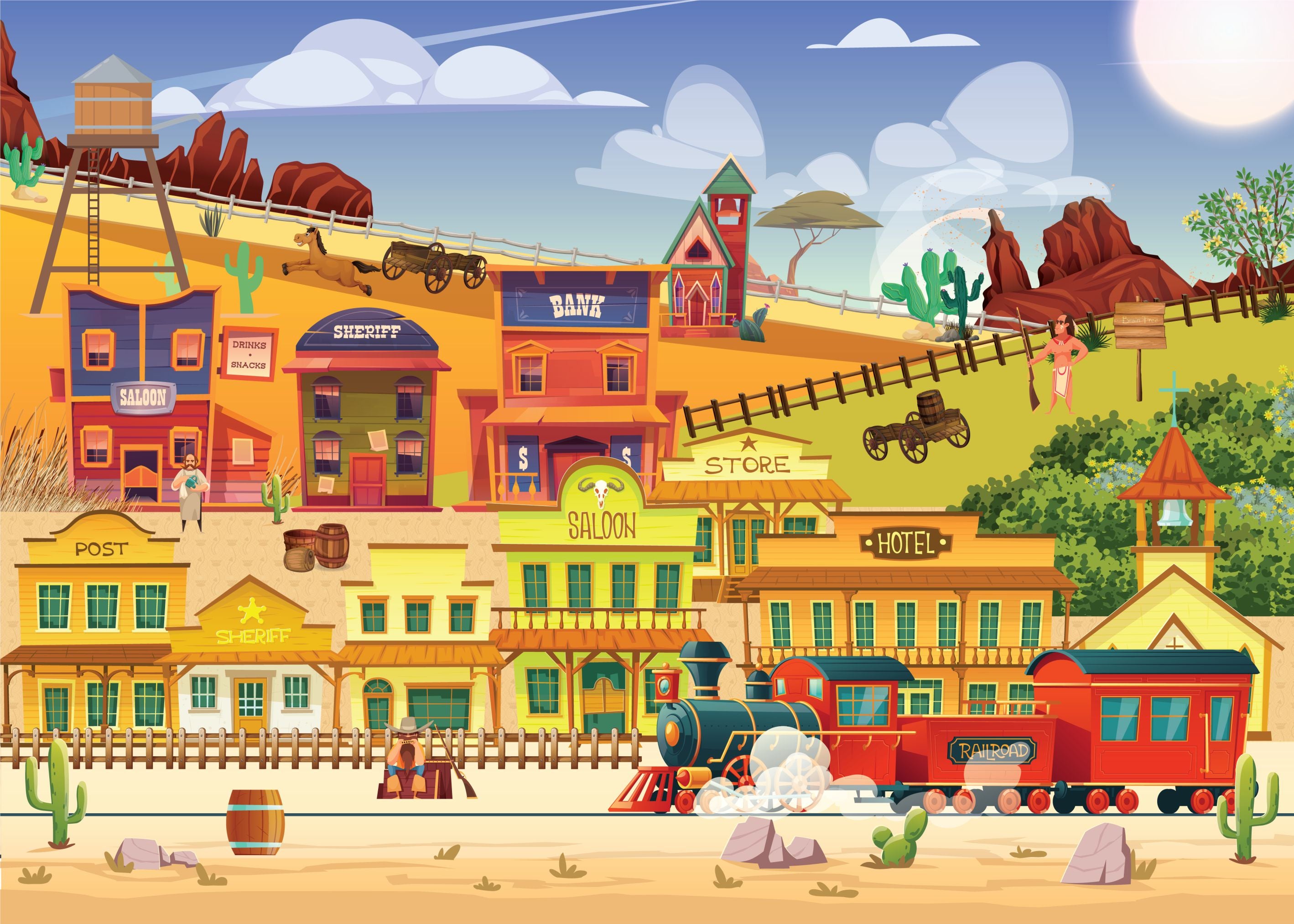 A beautifully designed 1000 piece Country Train Jigsaw Puzzle featuring vibrant train imagery and intricate details, perfect for family fun.