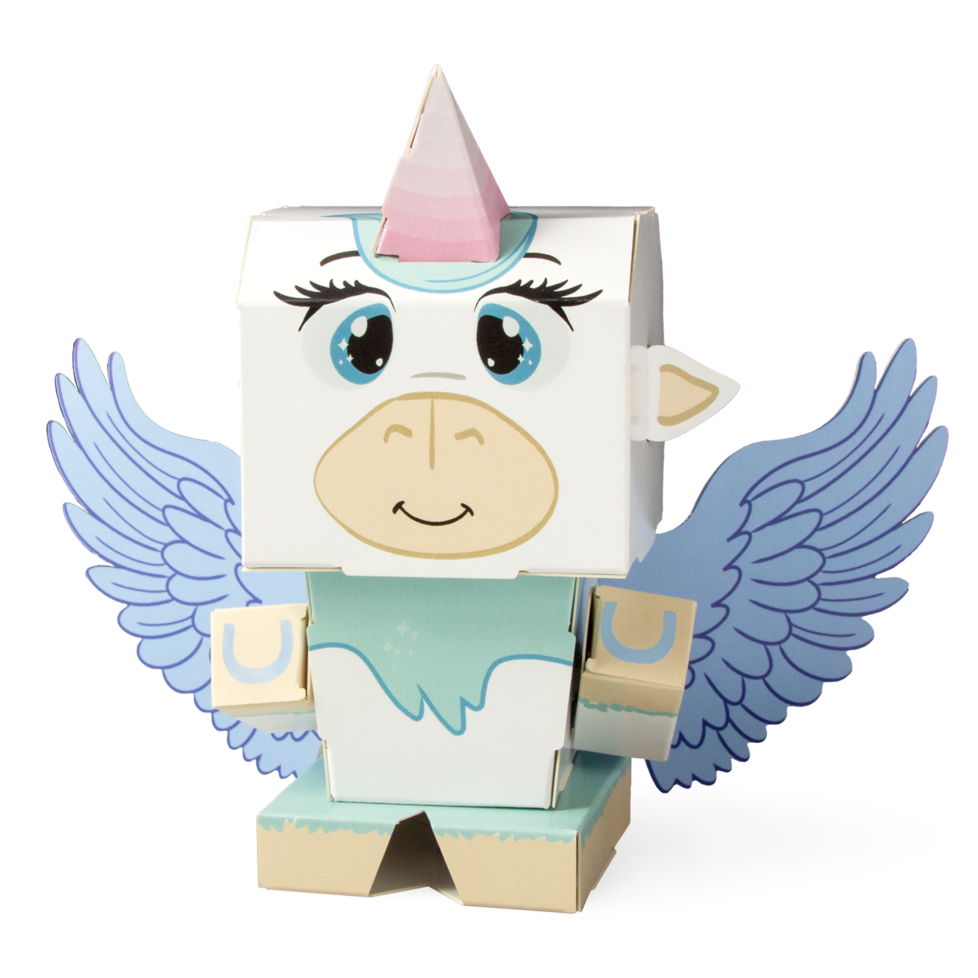 CUBLES Alicorn paper craft kit featuring colorful poseable character pieces for creative play.