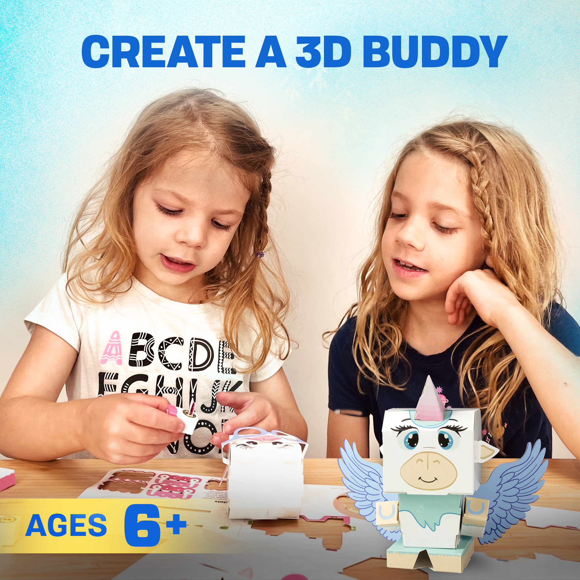 CUBLES Alicorn paper craft kit featuring colorful poseable character pieces for creative play.