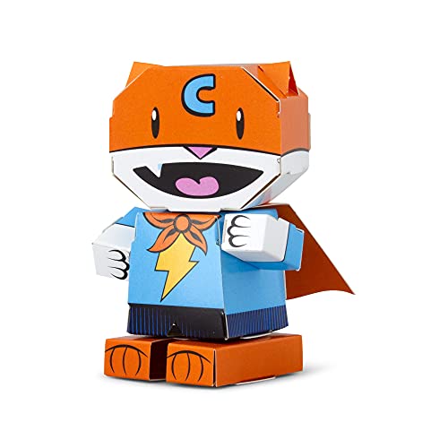 CUBLES Cat Crusader paper craft kit featuring colorful poseable character pieces for creative play.