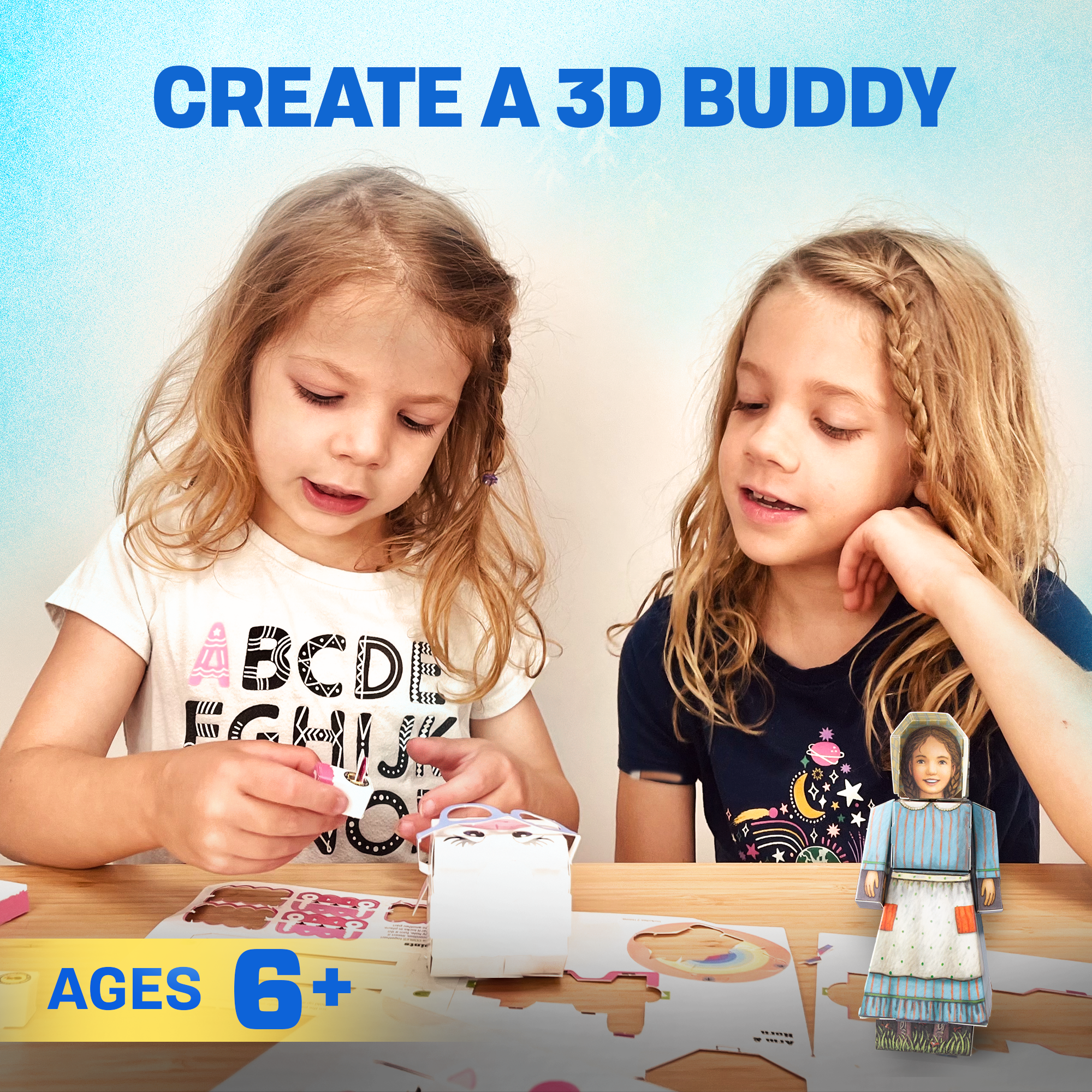 CUBLES Little House On The Prairie Mary paper craft kit featuring poseable character pieces in eco-friendly packaging.