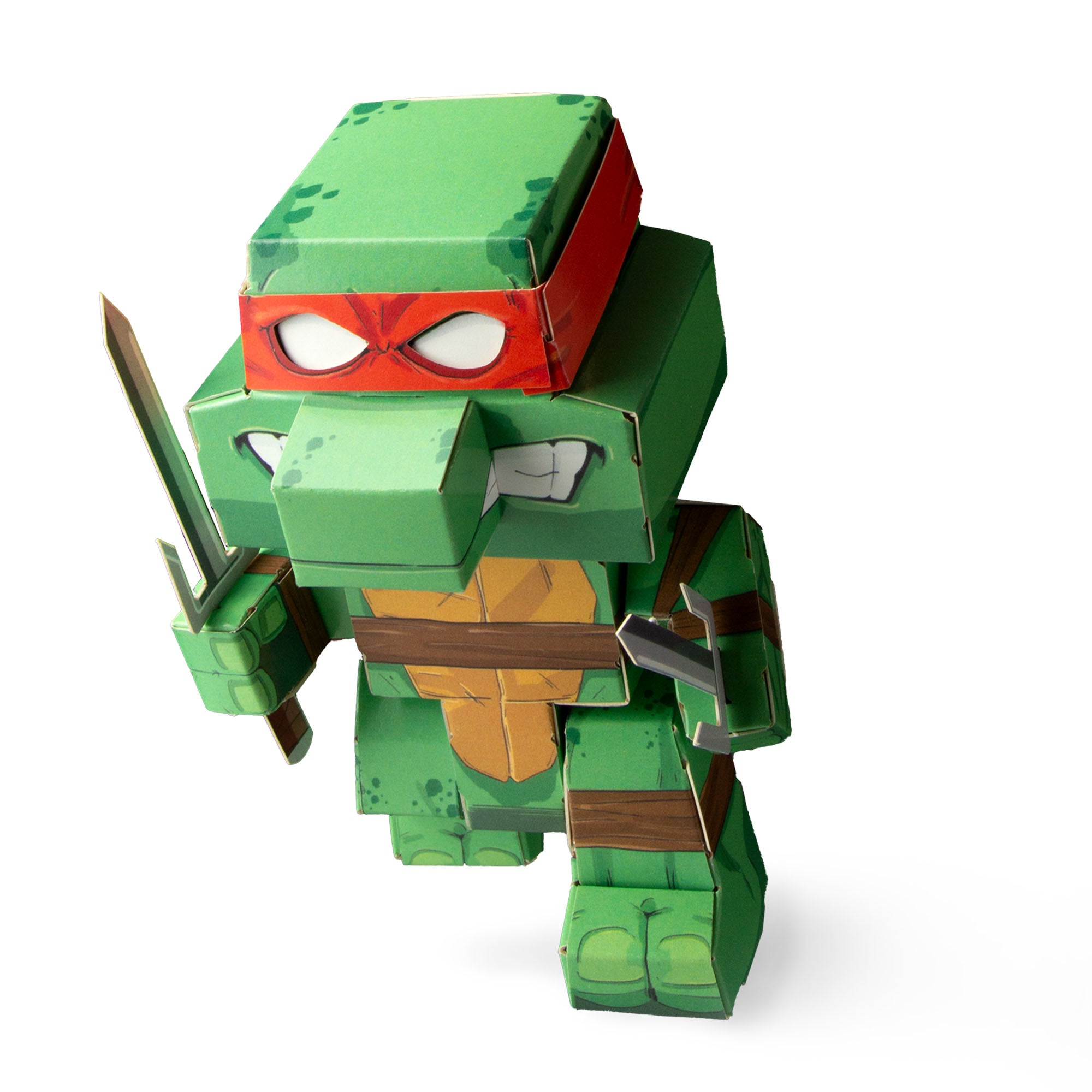 CUBLES Modern Teenage Mutant Ninja Turtles Raphael paper craft kit featuring precision-cut pieces for assembly.