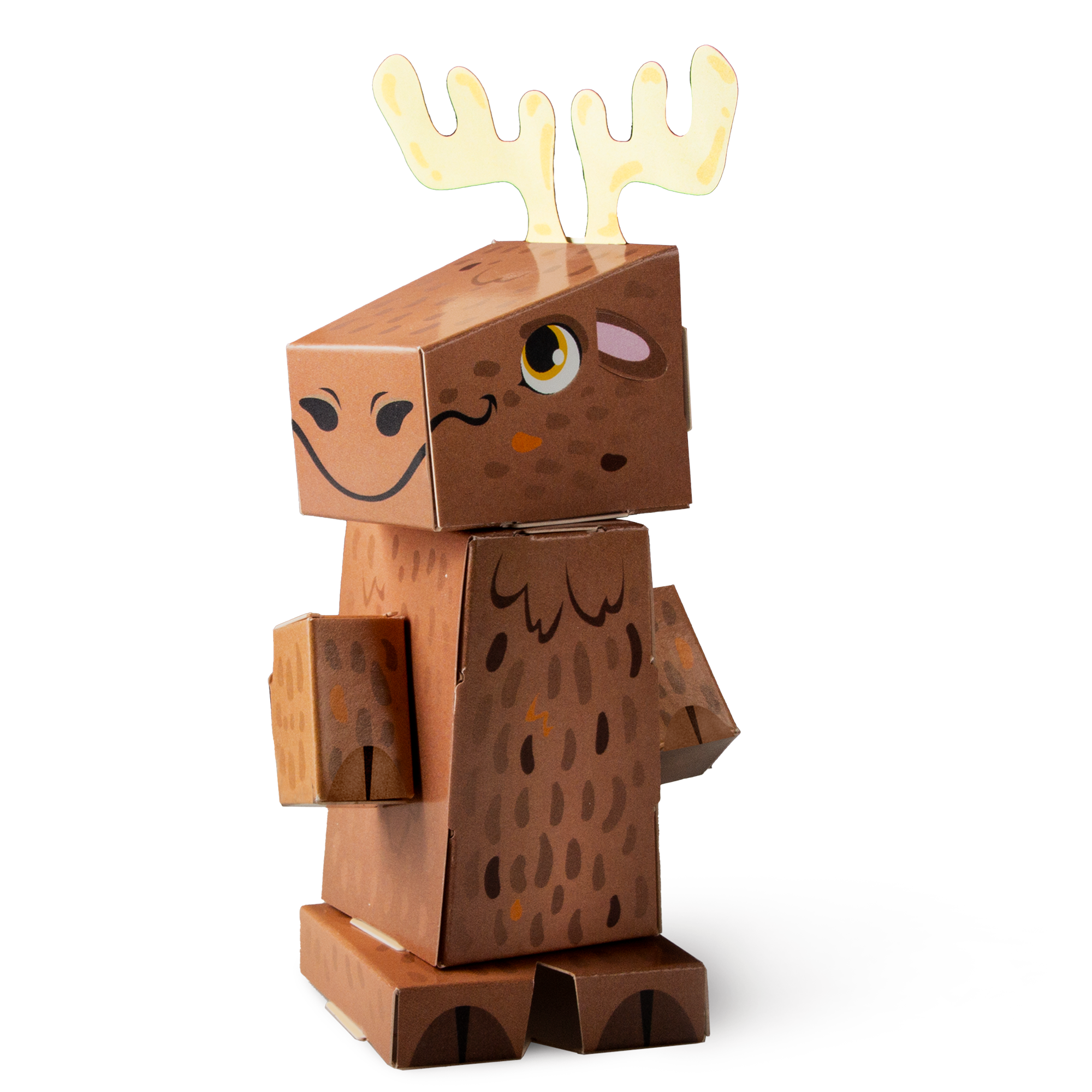 CUBLES North American Animals Moose paper craft kit featuring poseable moose character pieces in eco-friendly packaging.