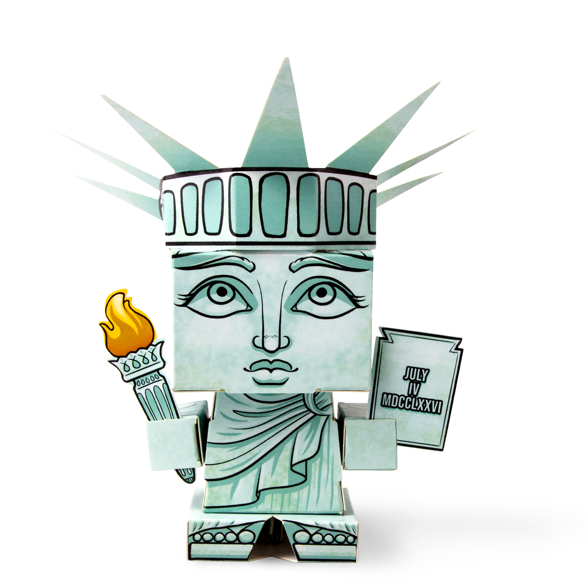 CUBLES Statue of Liberty paper craft kit featuring precision-cut pieces for assembly, designed for children aged 6 and up.