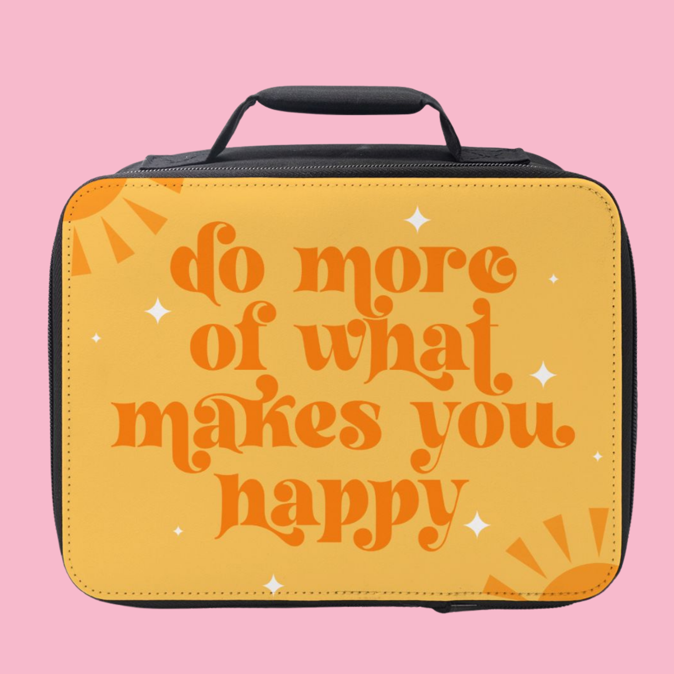 Yellow bag with inspirational quote.