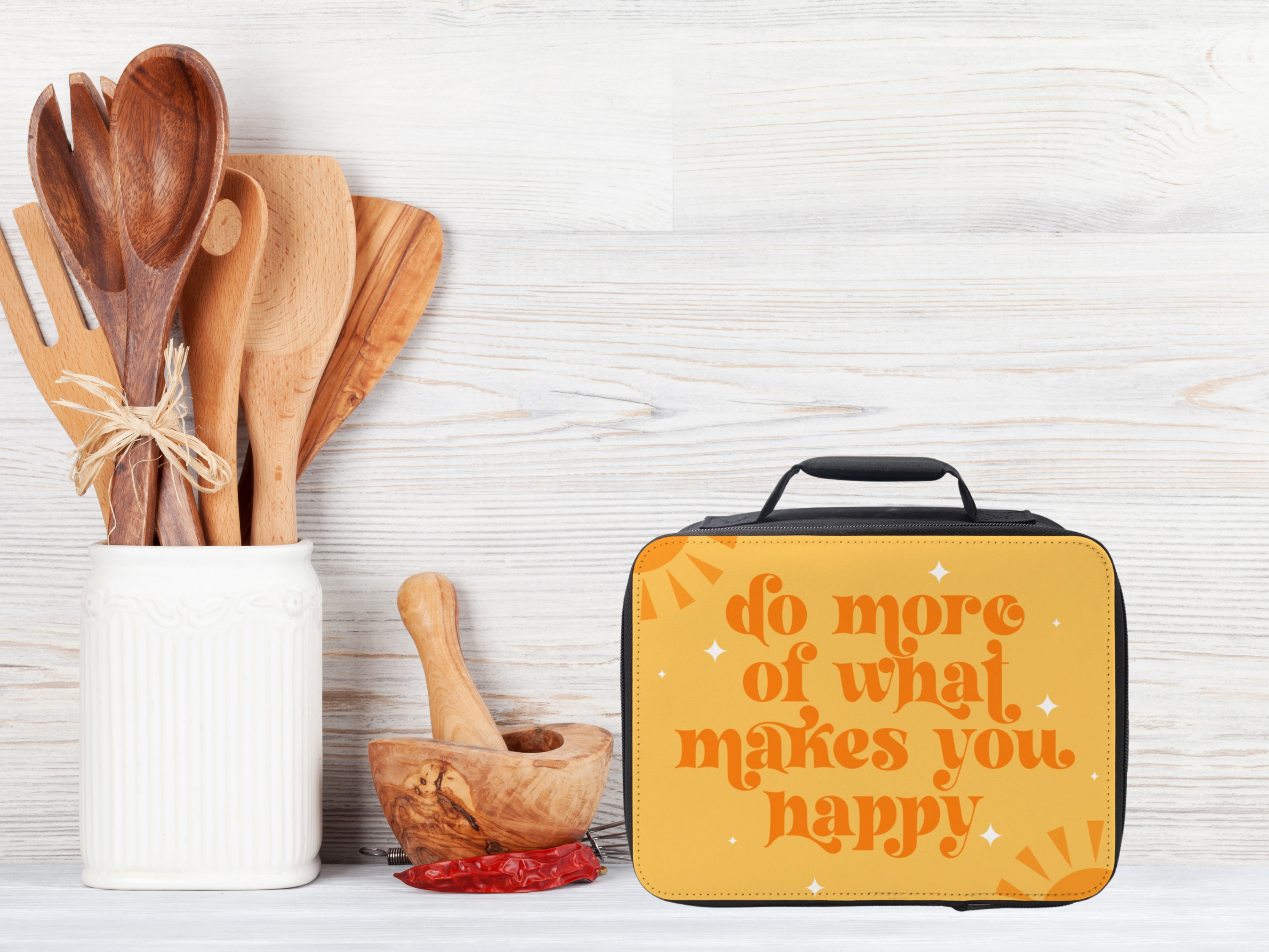 Lunchbox with uplifting message.