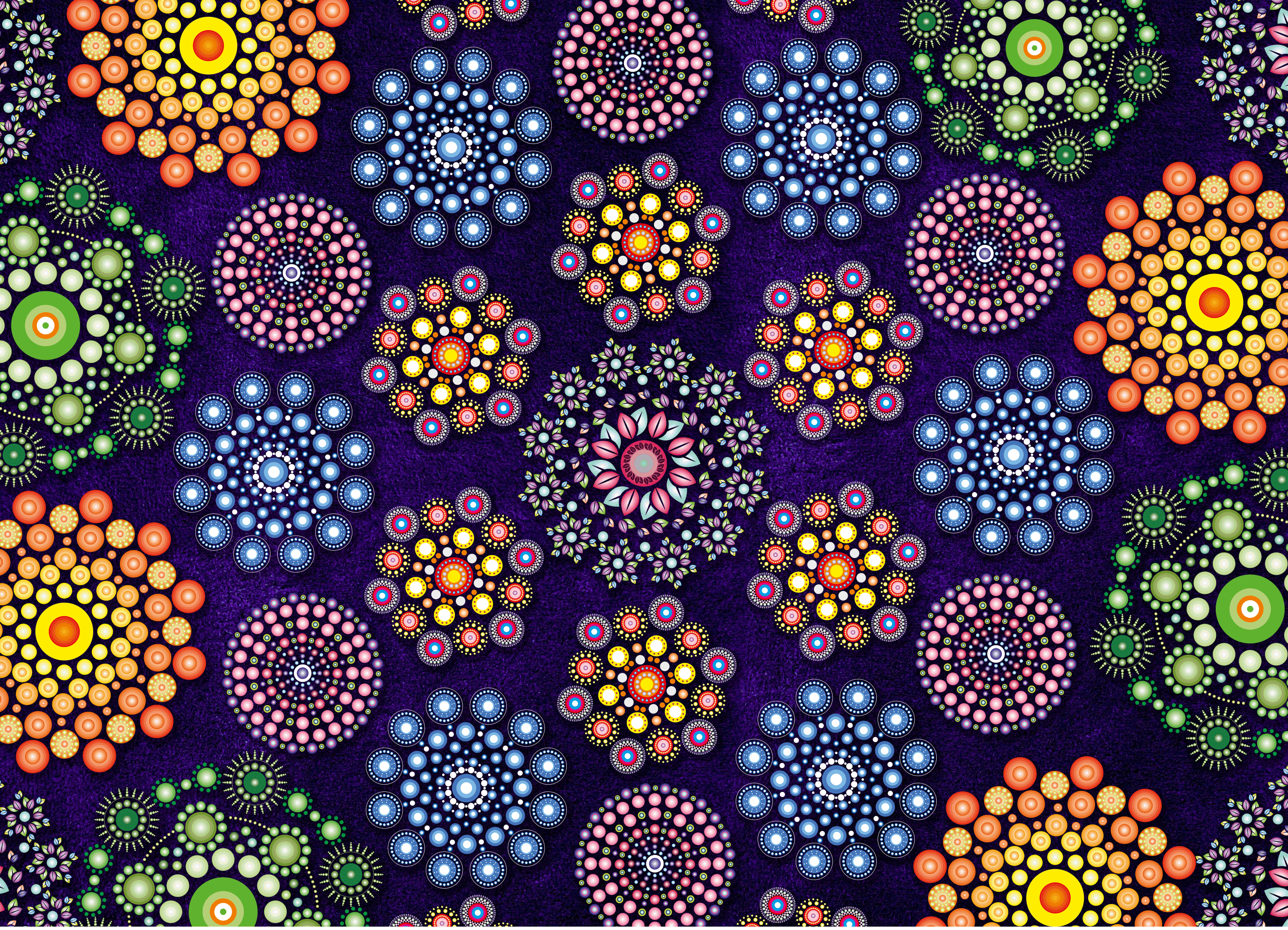 Dot Puzzles 1000 Piece featuring vibrant colors and unique shapes inspired by ancient rangoli art.