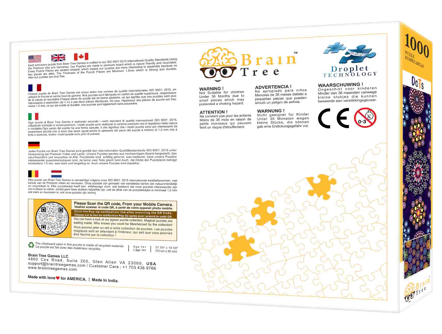 Dot Puzzles 1000 Piece featuring vibrant colors and unique shapes inspired by ancient rangoli art.