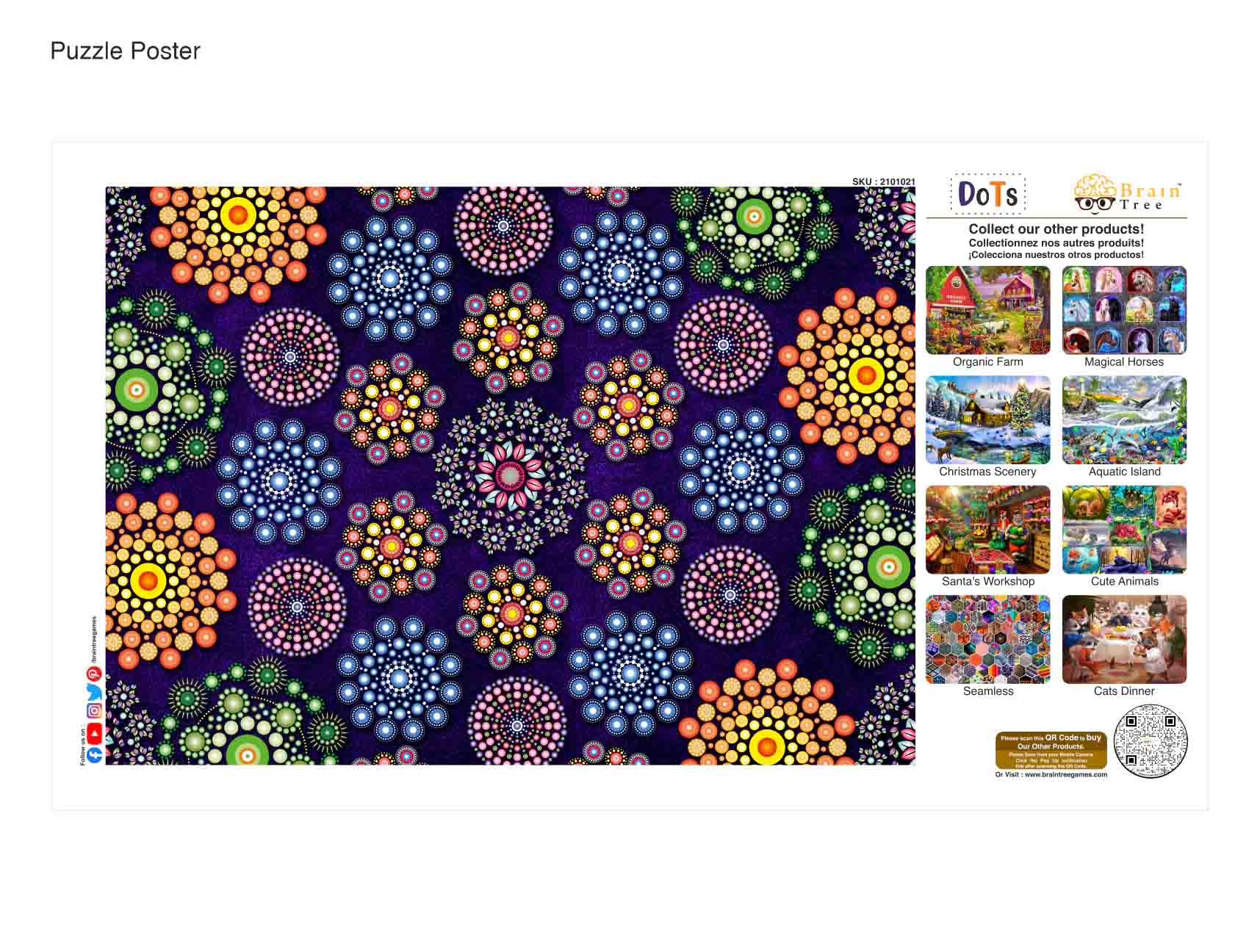 Dot Puzzles 1000 Piece featuring vibrant colors and unique shapes inspired by ancient rangoli art.
