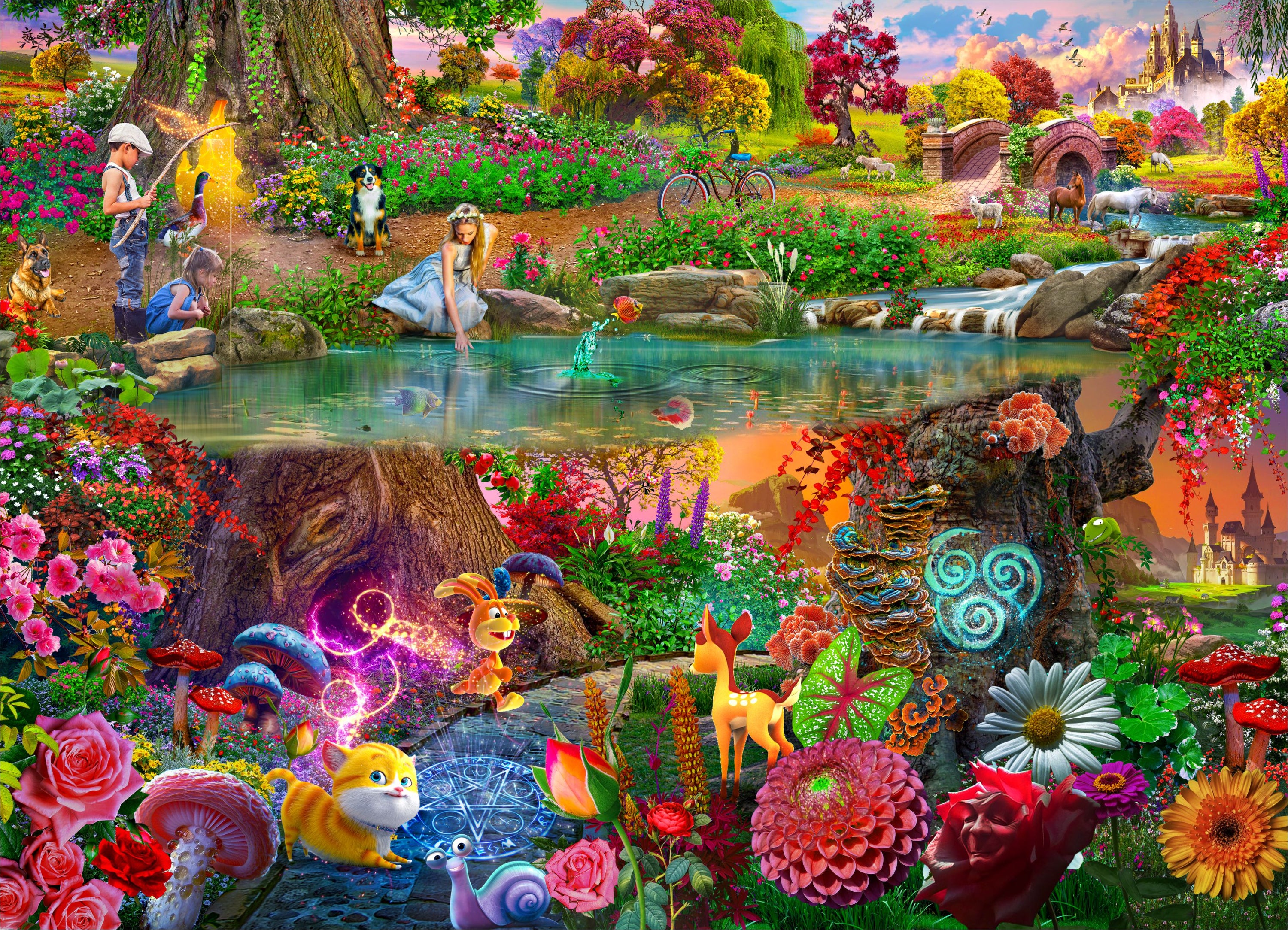 Dream Paradise Jigsaw Puzzle featuring vibrant underwater creatures and colorful plants, showcasing unique puzzle pieces.