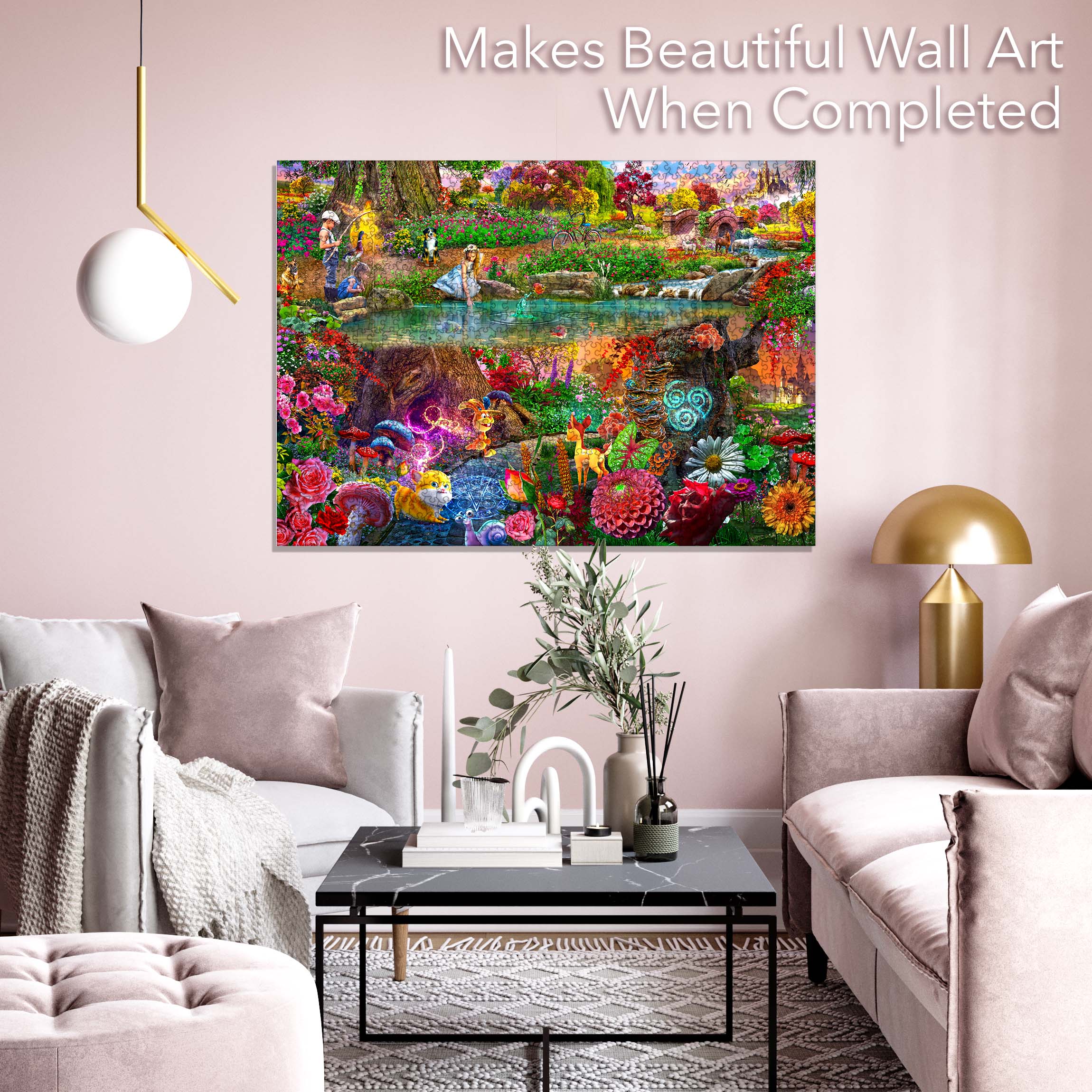 Dream Paradise Jigsaw Puzzle featuring vibrant underwater creatures and colorful plants, showcasing unique puzzle pieces.