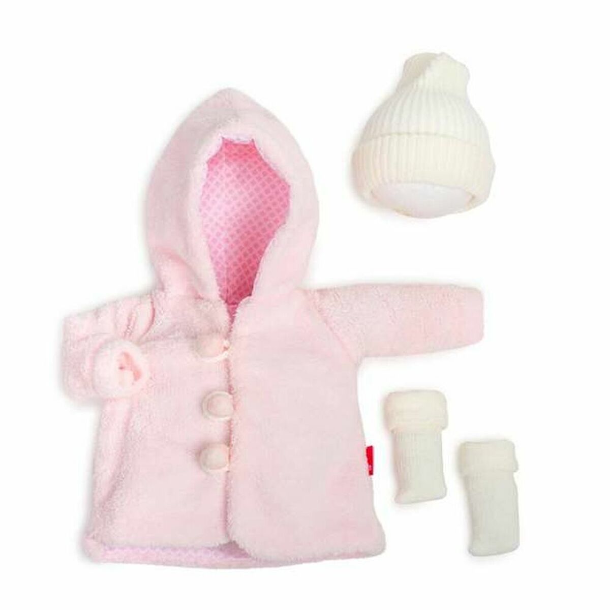Pink baby clothing set.