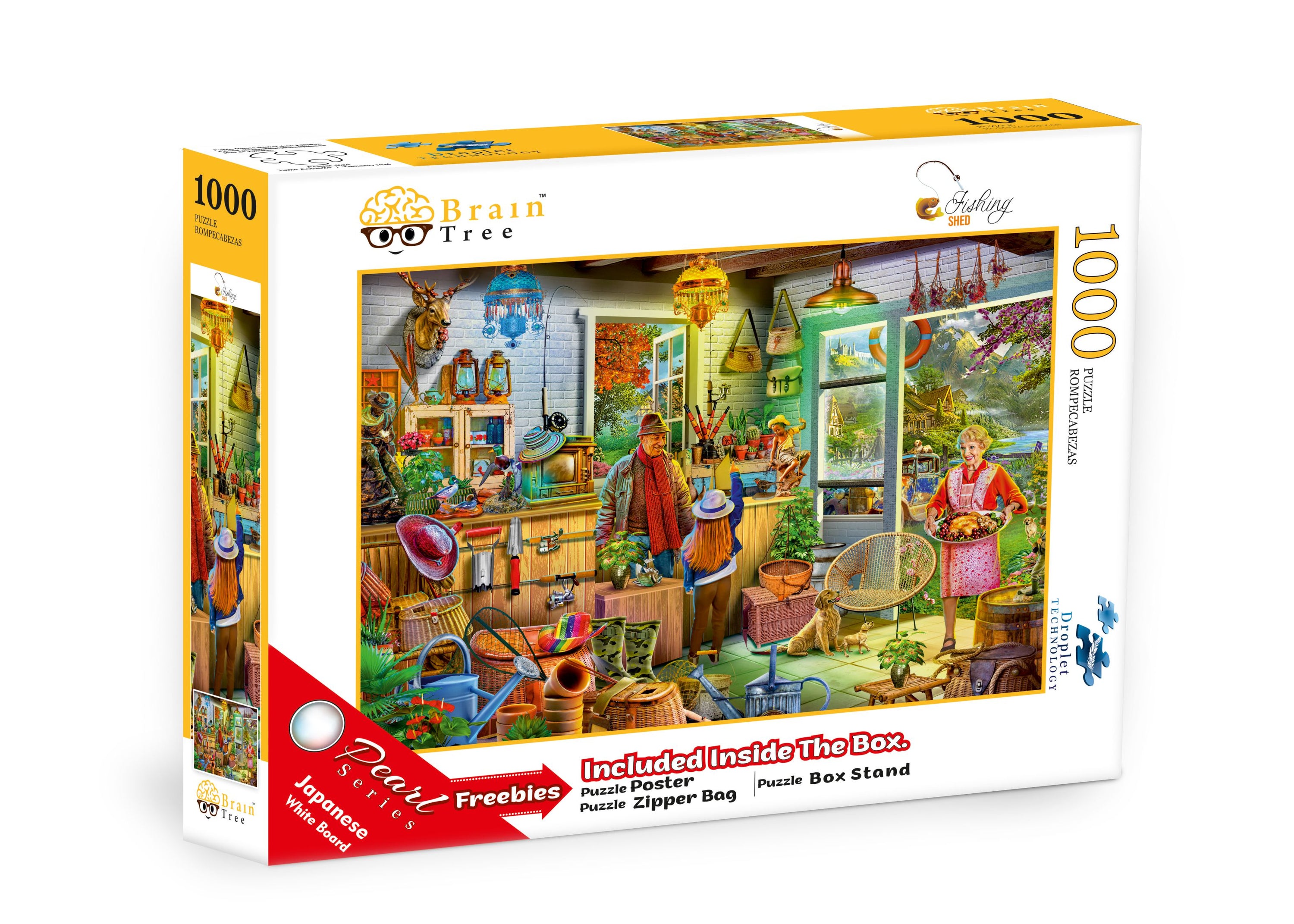 Fishing Shed Jigsaw Puzzle with 1000 unique pieces, showcasing a serene fishing scene.