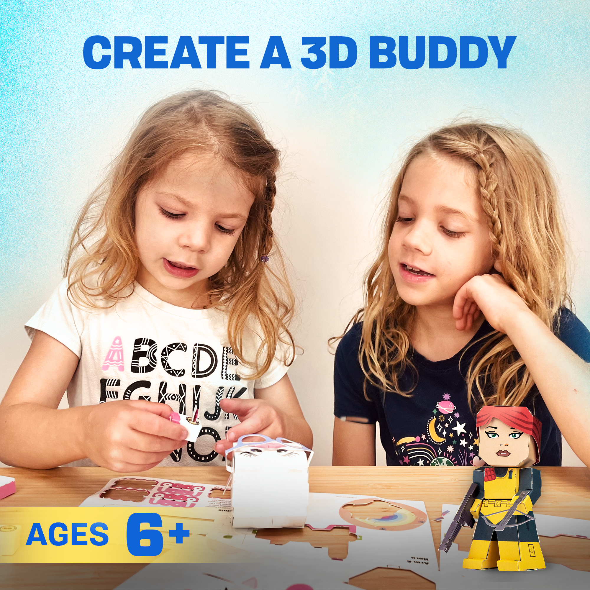 G.I. Joe CUBLES - Scarlett paper craft kit featuring poseable character pieces for creative assembly.