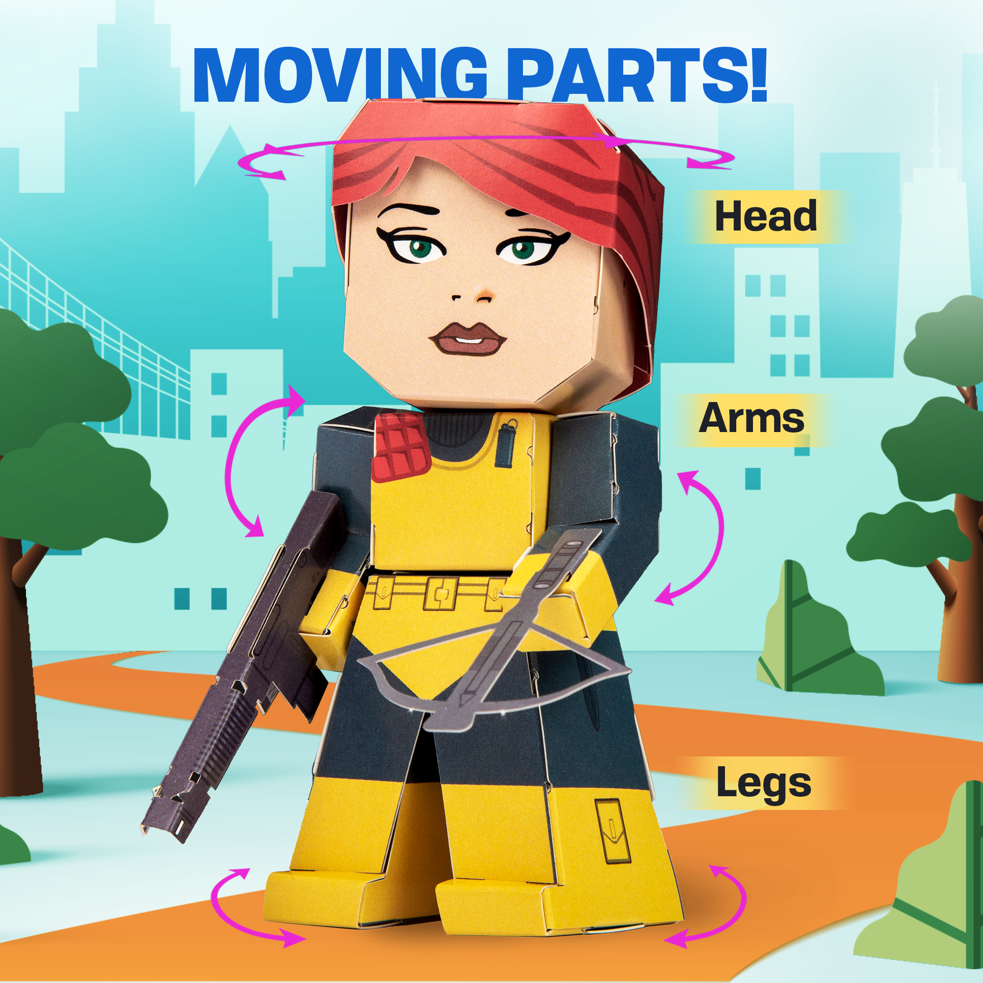 G.I. Joe CUBLES - Scarlett paper craft kit featuring poseable character pieces for creative assembly.