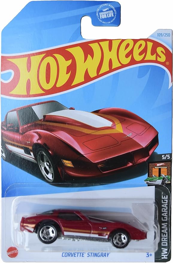 Hot Wheels HW Dream Garage 2024 featuring die-cast models including Custom Otto, Mazda Autozam Texas Toot, and Corvette Stingray.
