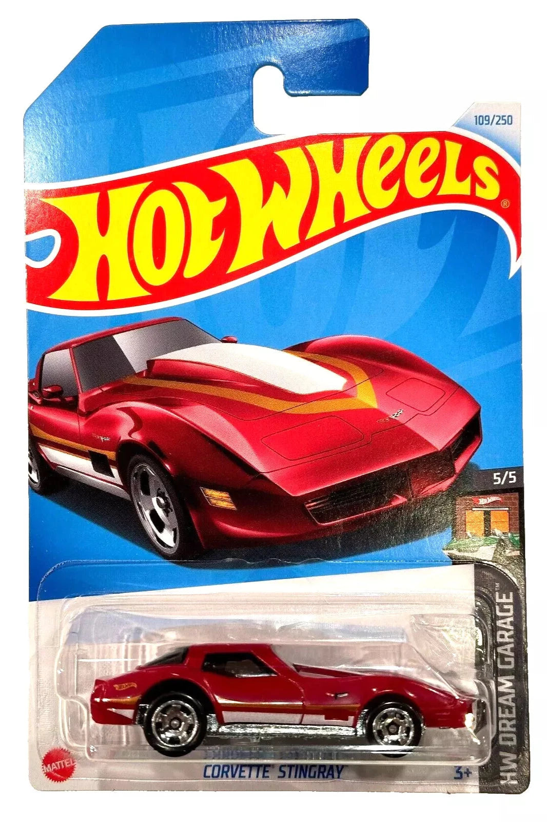 Hot Wheels HW Dream Garage 2024 featuring die-cast models including Custom Otto, Mazda Autozam Texas Toot, and Corvette Stingray.