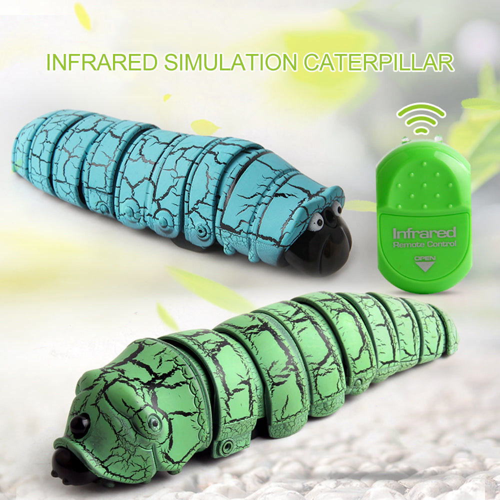 Infrared Remote Control Insect Worm Simulation RC Animal Toy with realistic crawling motion and built-in lights.