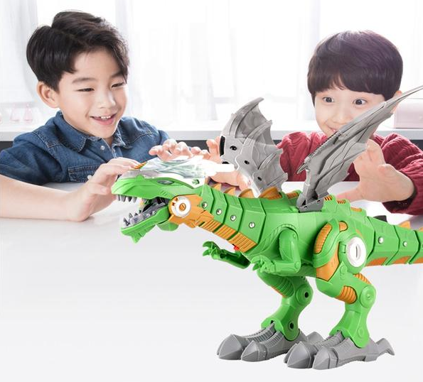 Intelligent Dinosaur Robot for kids, featuring water mist spray and realistic sounds, designed for children over 3 years old.