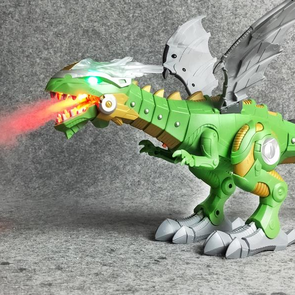 Intelligent Dinosaur Robot for kids, featuring water mist spray and realistic sounds, designed for children over 3 years old.