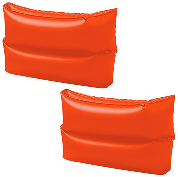 Intex Orange Vinyl Arm Bands for kids, designed for beginner swimmers aged 3-6 years, showcasing bright orange color and durable vinyl material.