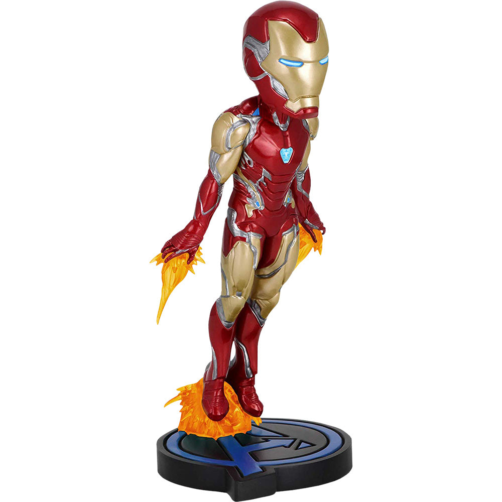 Iron Man Bobblehead standing over 8 inches tall, featuring a hand-painted design and themed base, perfect for collectors.