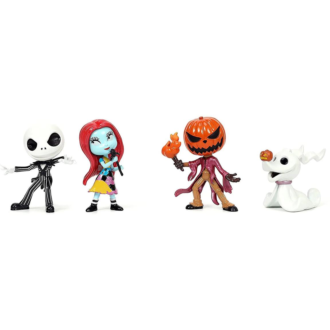 Jada Toys Nightmare Before Christmas Metalfig action figures including Jack Skellington, Sally, Zero, and Pumpkin King, each 2.5 inches tall.
