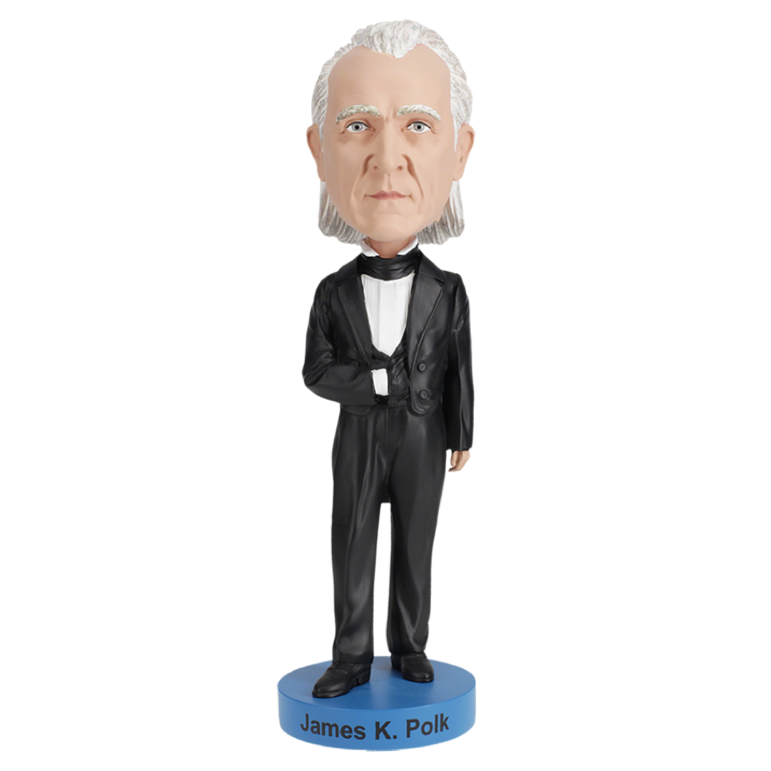 James K. Polk Bobblehead featuring detailed likeness of the 11th President of the United States, crafted from durable materials.