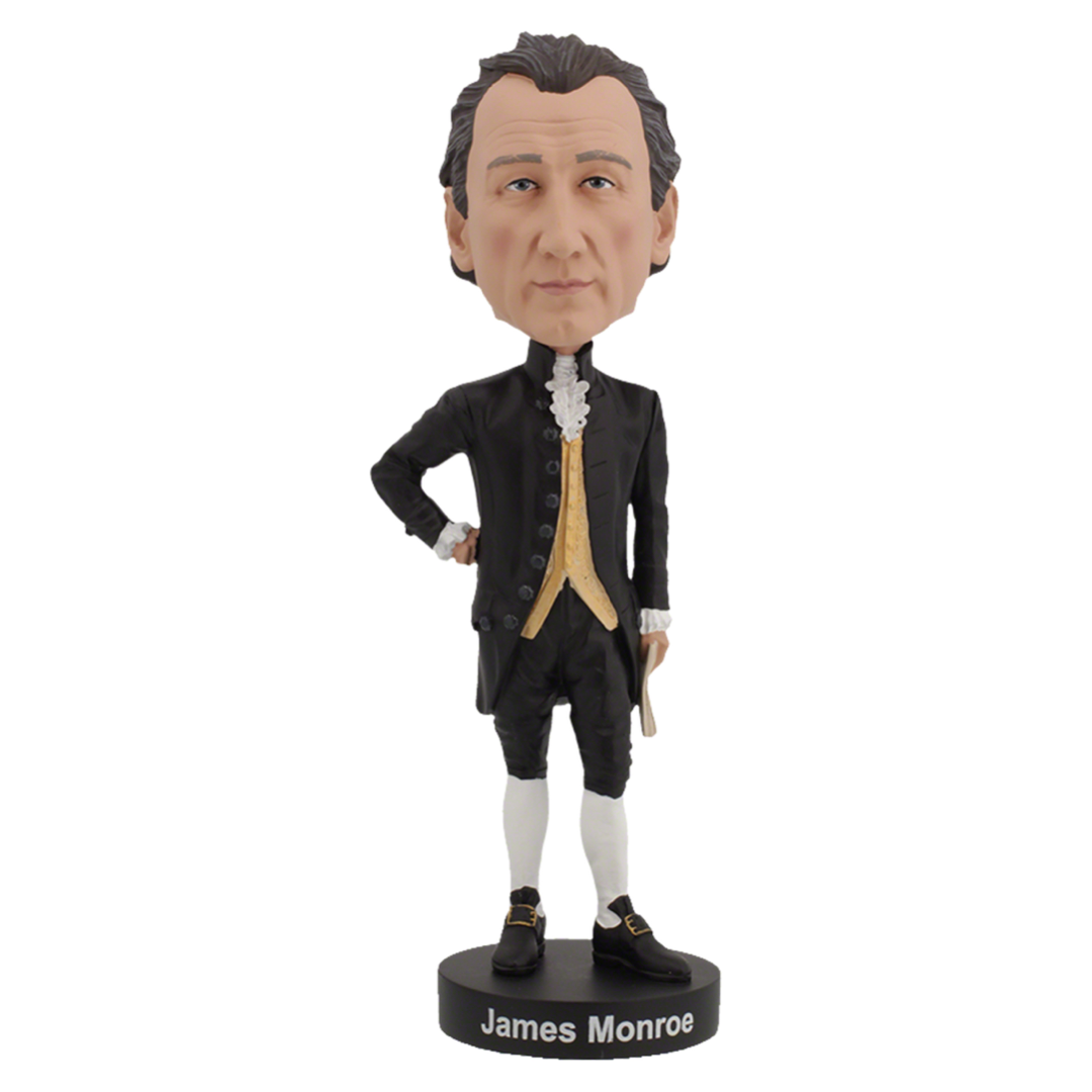 James Monroe Bobblehead featuring detailed craftsmanship and likeness of the fifth President of the United States.
