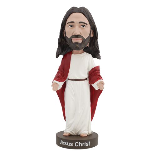 A detailed Jesus Christ Bobblehead made of high-quality resin, showcasing intricate craftsmanship and vibrant colors.