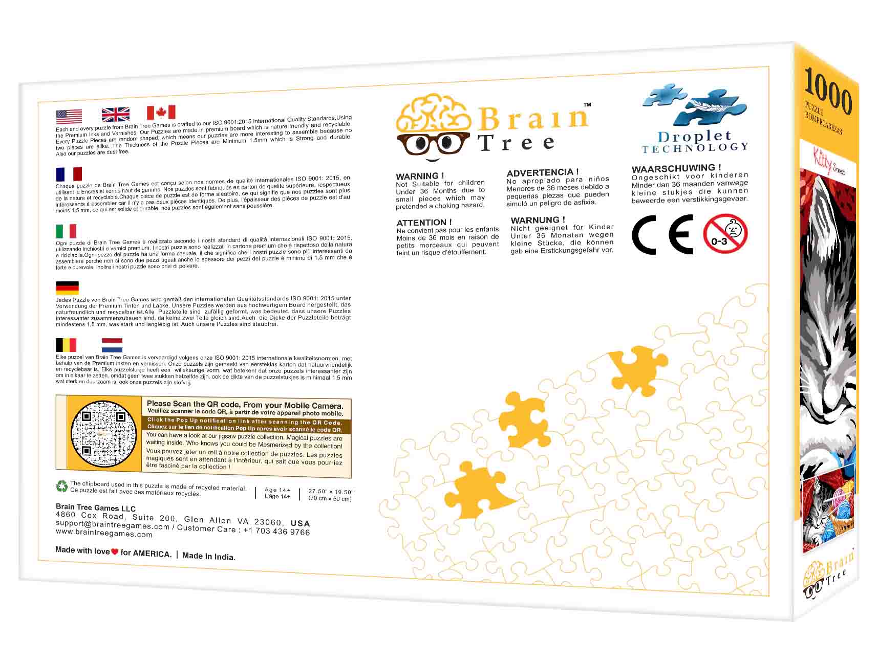 Kitty Snooze Jigsaw Puzzle featuring a sleeping cat surrounded by colorful woolen balls, showcasing vibrant colors and intricate details.