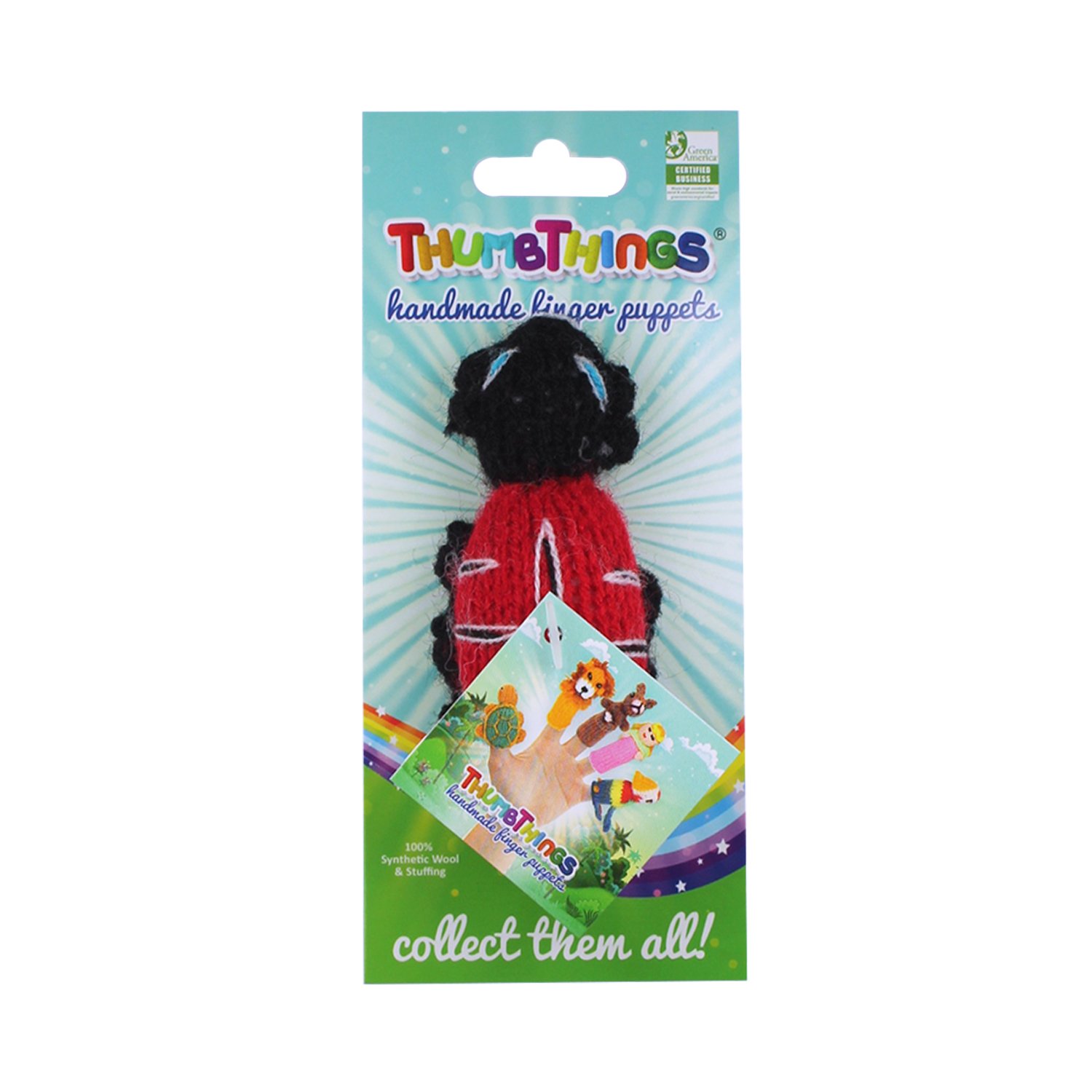 Colorful handmade Ladybug Finger Puppet crafted by artisans, showcasing unique design and eco-friendly materials.