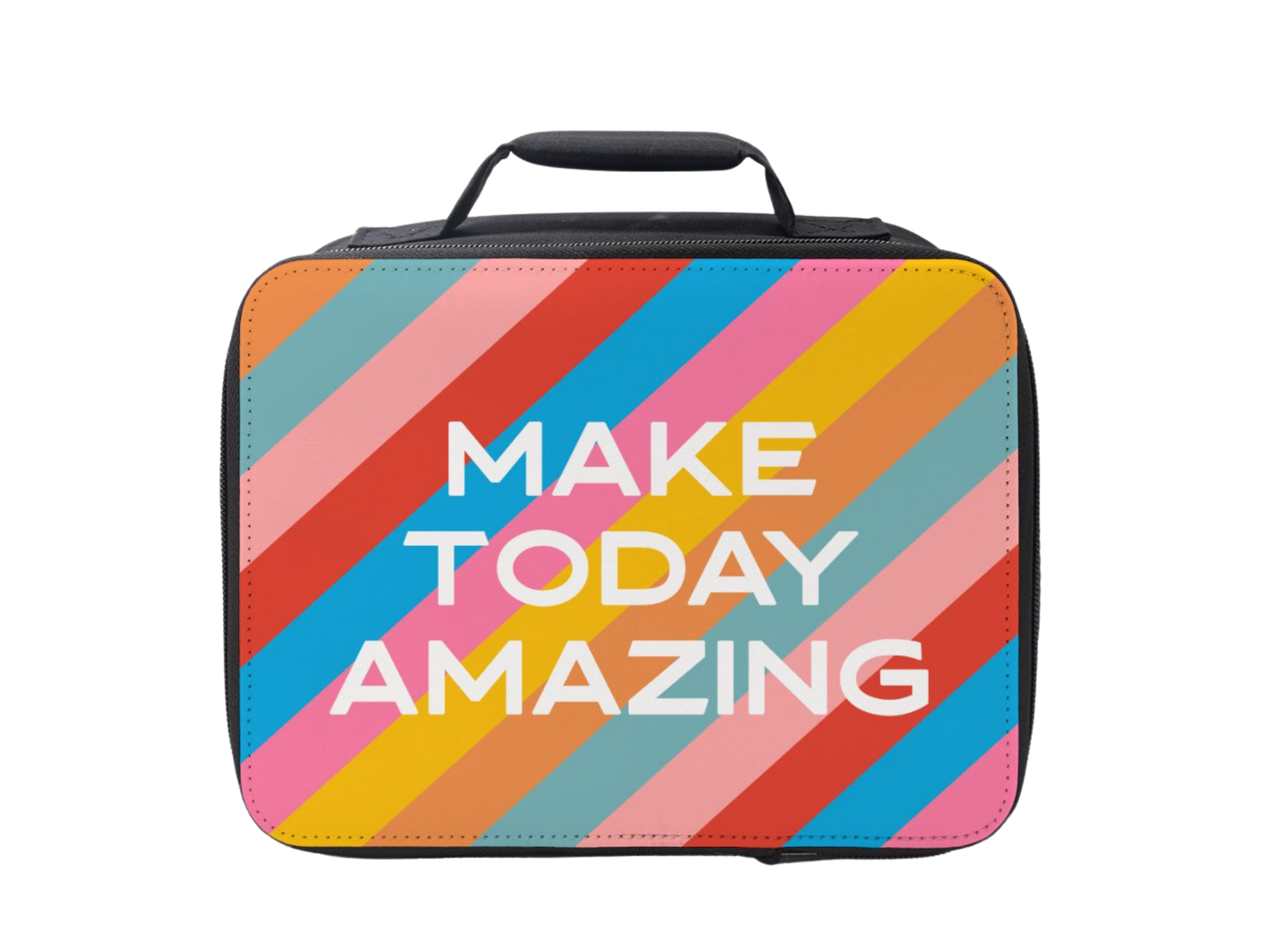 Colorful Make Today Amazing Lunch Box featuring inspiring quotes, perfect for school and outings.