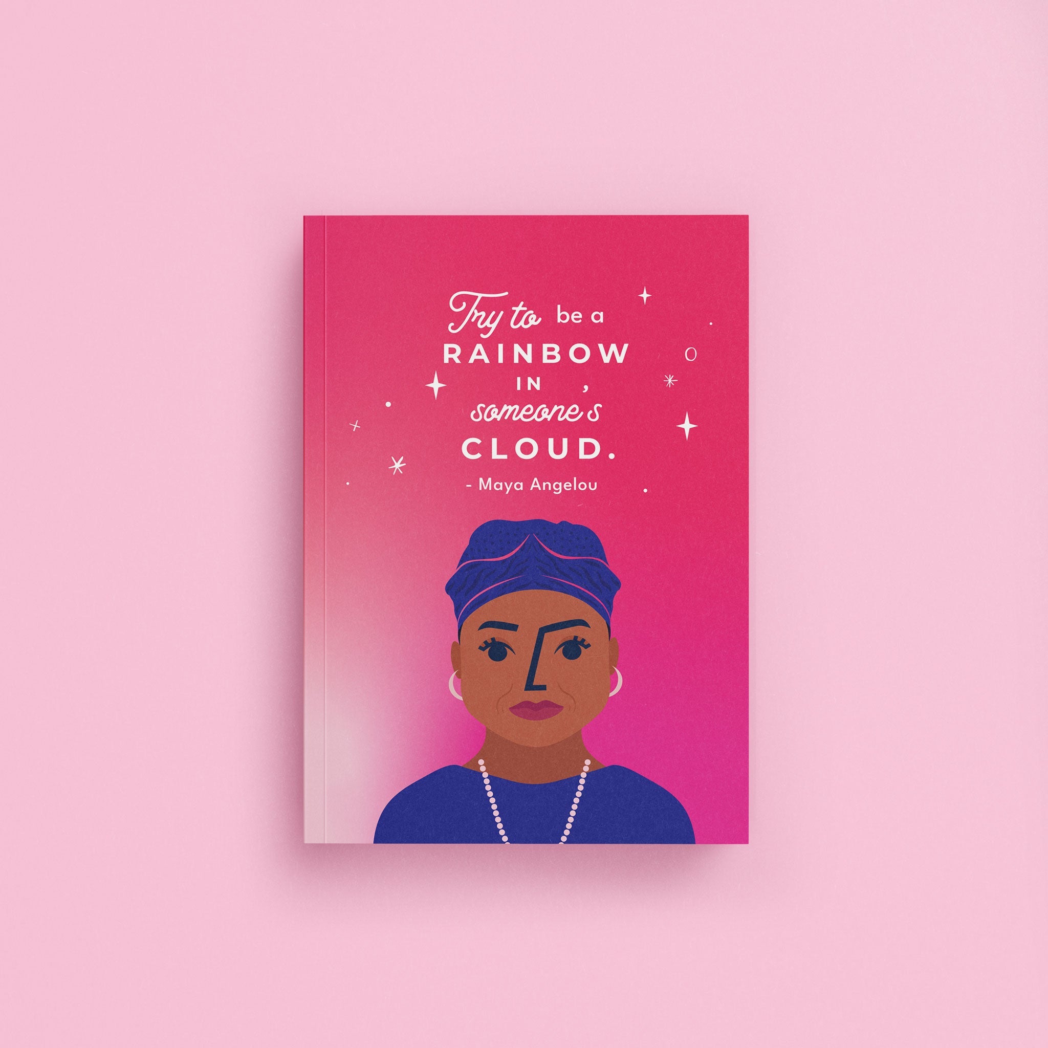 Maya Angelou Trailblazer Journal featuring a durable cover and lined pages with motivational quotes.