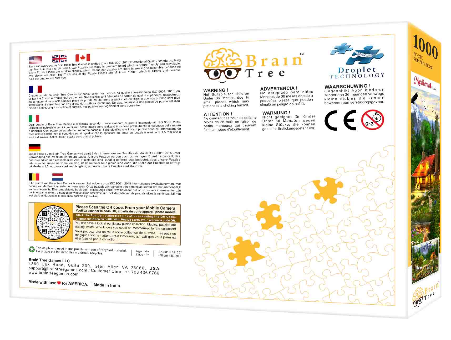 Medieval House Jigsaw Puzzle featuring a serene mountain valley view with lush greenery, showcasing unique puzzle pieces.