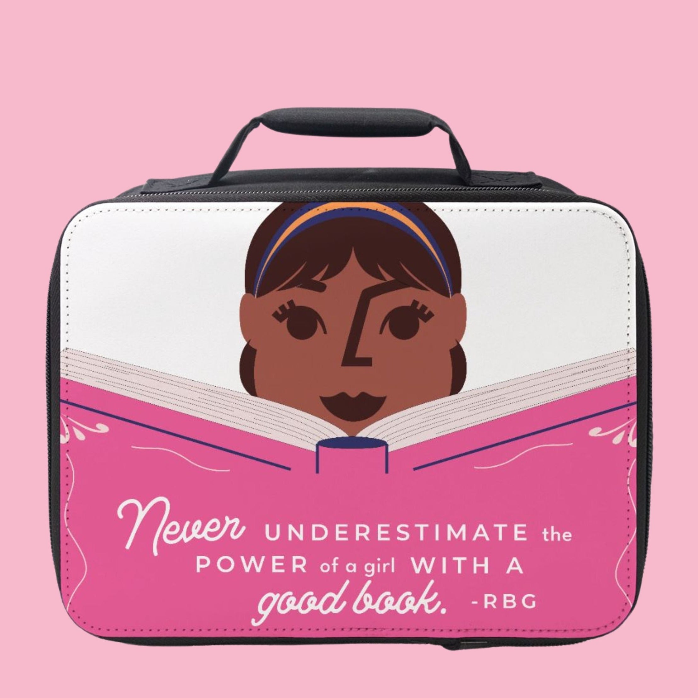 Colorful Mighty Trailblazer Lunch Box featuring inspiring quotes, designed for girls, with insulated interior and durable materials.