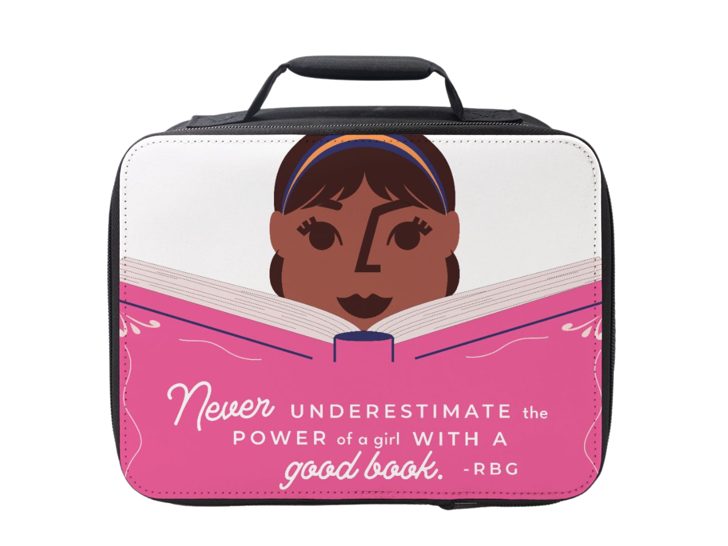 Colorful Mighty Trailblazer Lunch Box featuring inspiring quotes, designed for girls, with insulated interior and durable materials.