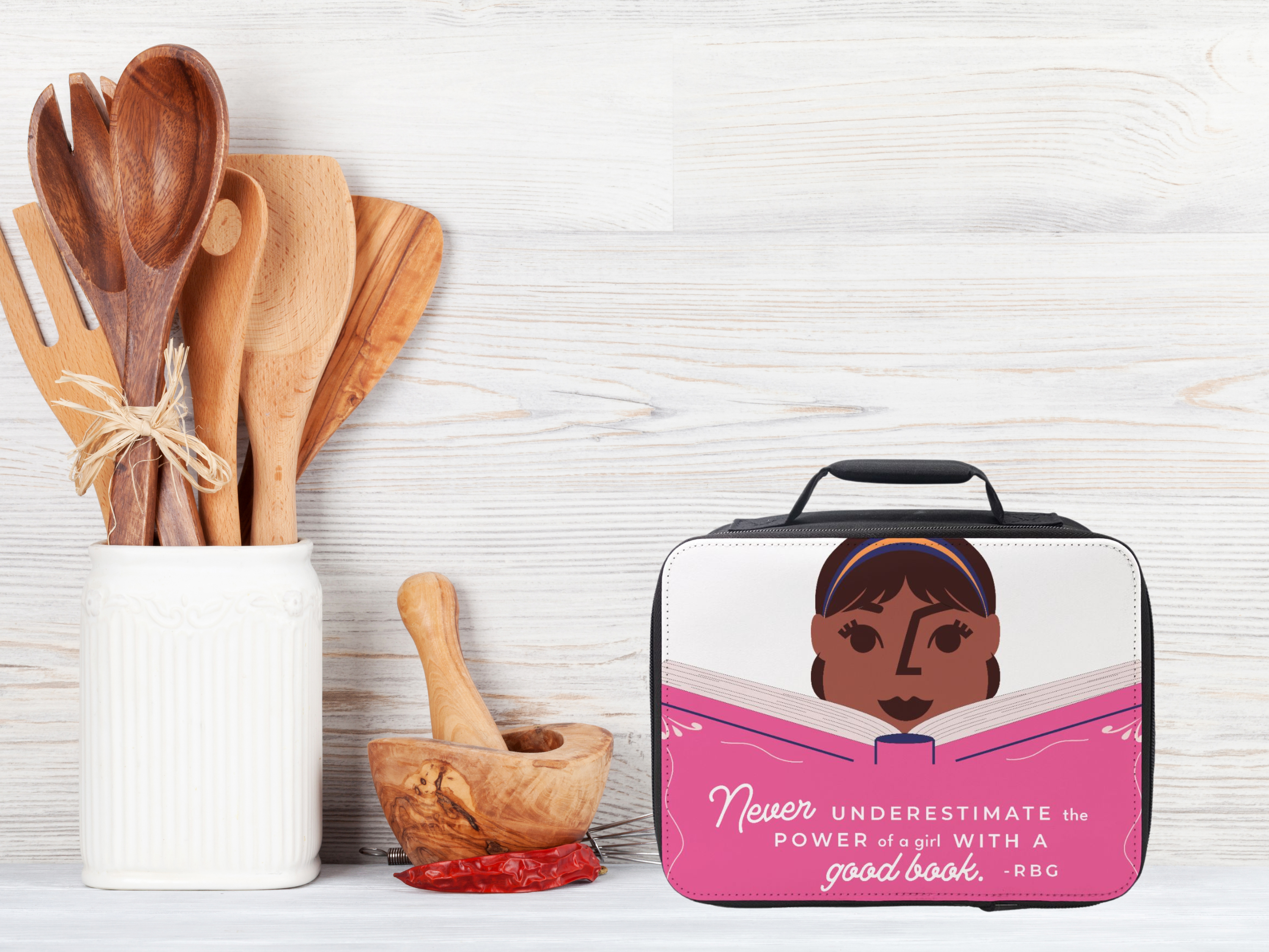 Colorful Mighty Trailblazer Lunch Box featuring inspiring quotes, designed for girls, with insulated interior and durable materials.