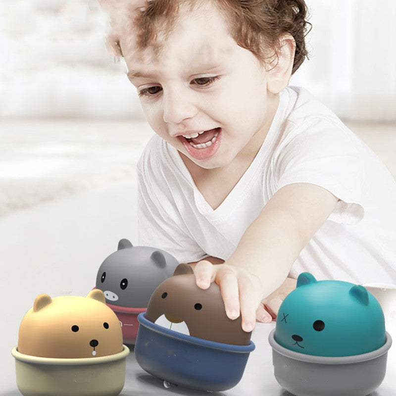 Colorful Mini Baby Toy Car featuring cartoon animal designs, perfect for toddlers aged 12 months and up.