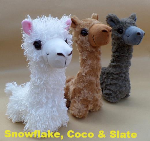 A collection of PacaBuddies Stuffed Alpaca Toys in various colors, showcasing their cute and cuddly design, perfect for alpaca lovers.
