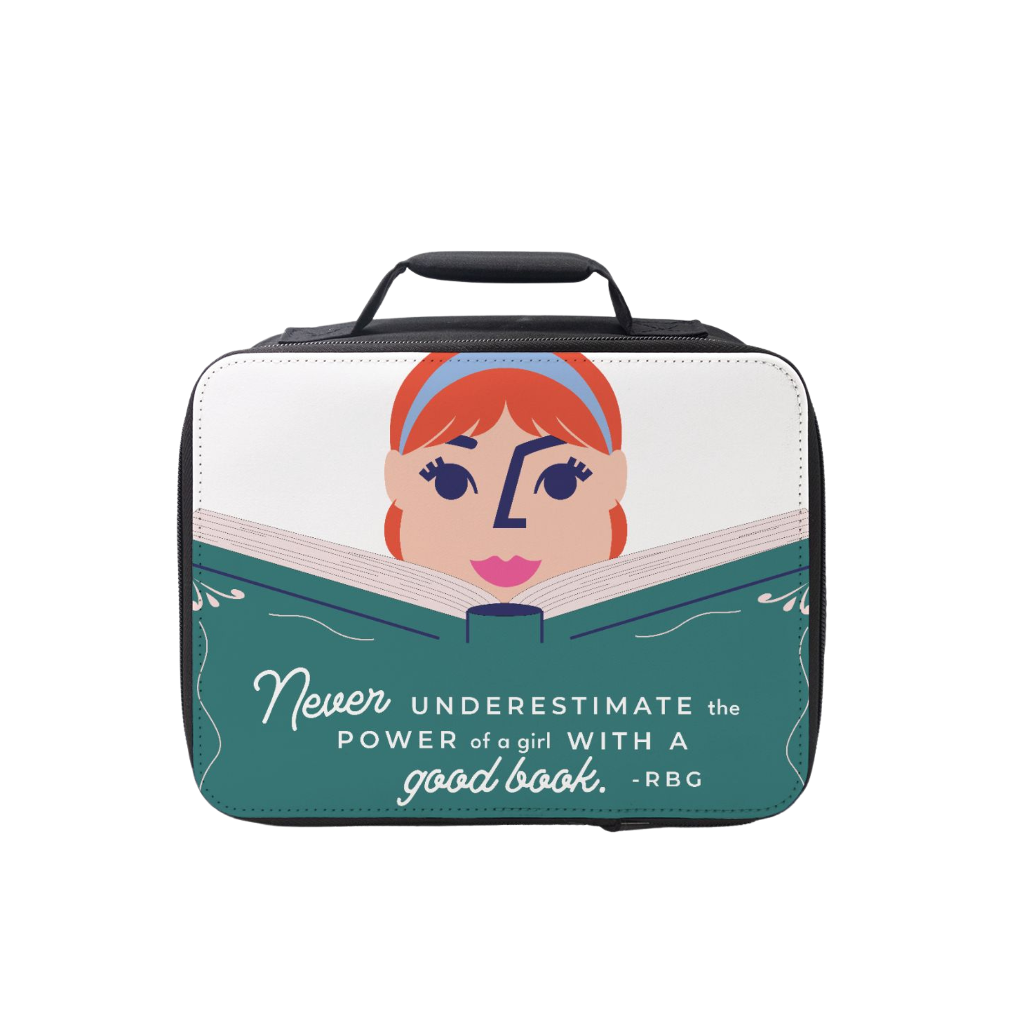 Colorful RBG Lunch Box featuring inspiring quotes, perfect for school lunches.