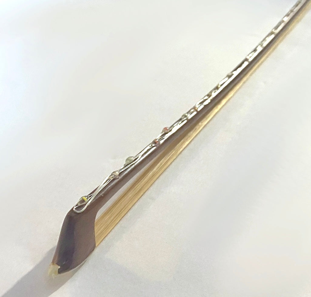 Rozanna's Cello Multi Color Glow Bow featuring vibrant mini lights and quality Brazilwood construction with ebony fittings.