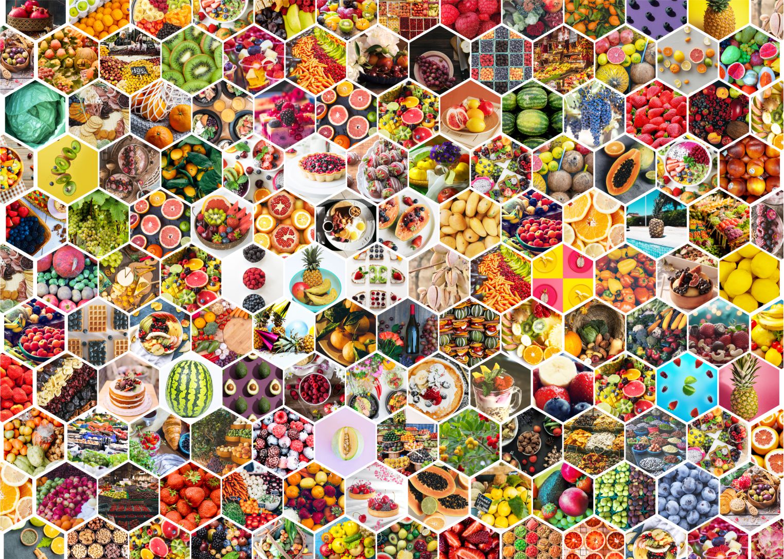 Seamless Fruits Jigsaw Puzzle featuring colorful fruit collage with 1000 unique pieces, showcasing premium quality and design.