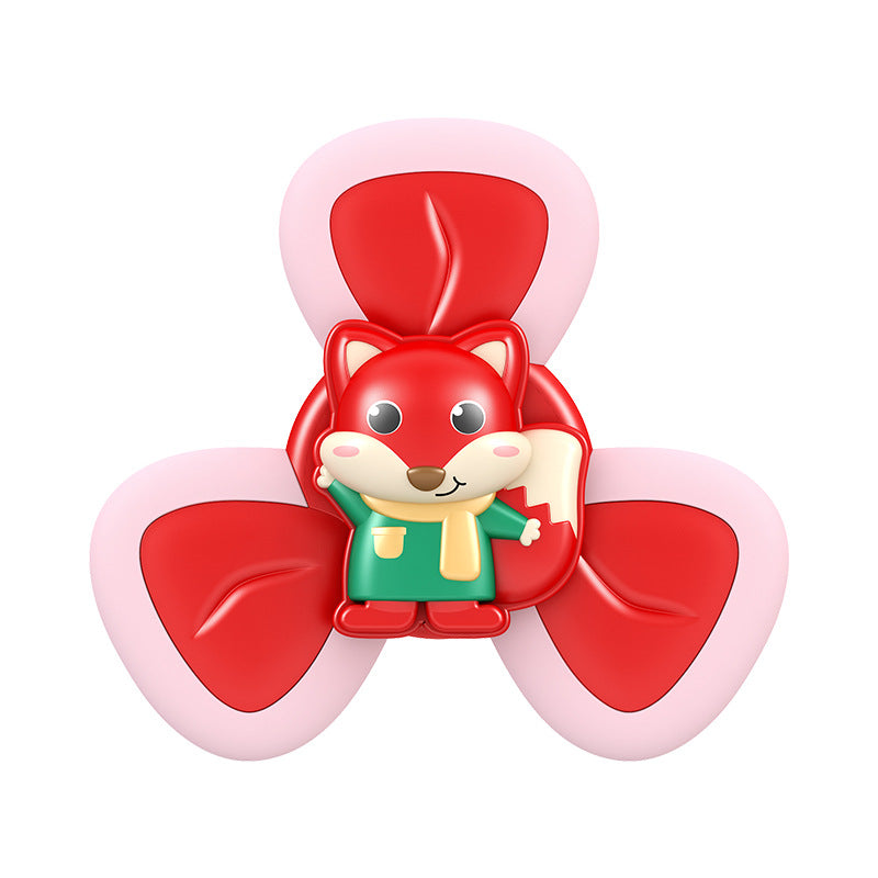 Colorful Spinning Top Baby Toy designed for bath and mealtime fun, featuring rotating elements and cute animal shapes.