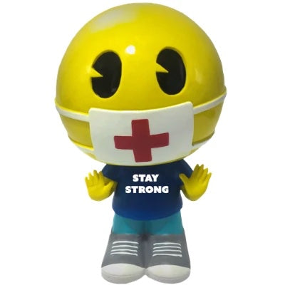 Stay Strong Emoji® Bobblehead featuring a vibrant design with a springy head, perfect for collectors and emoji lovers.